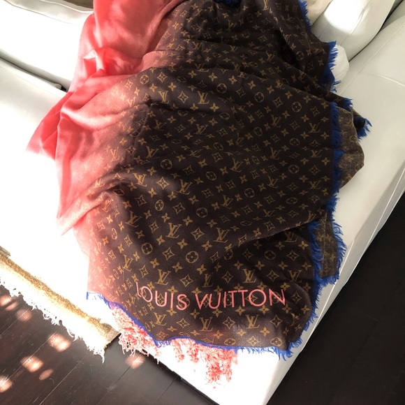 louis vuitton monogram stole rose corail - Picture 1 of 5